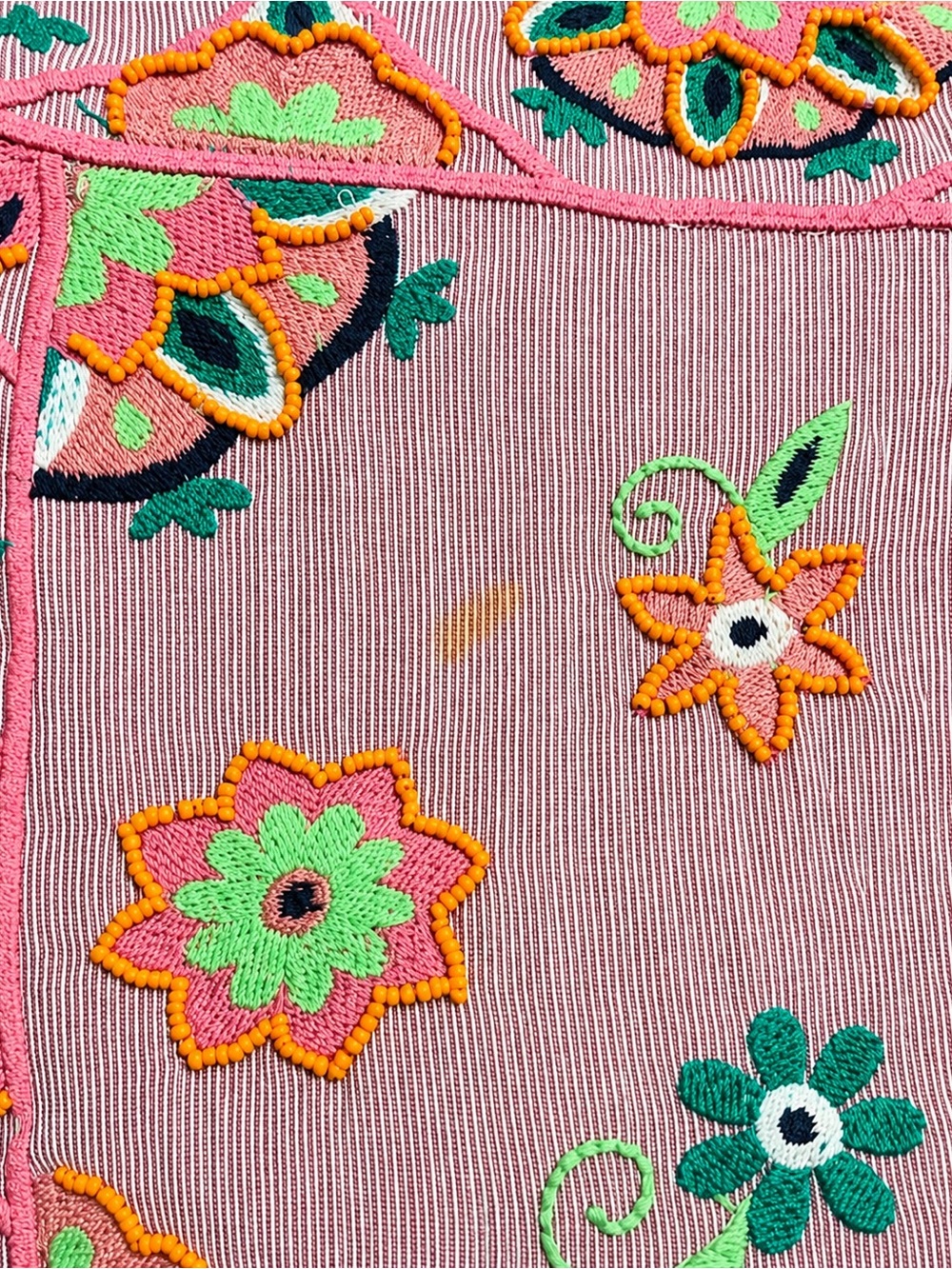 Anthropologie Embroidered Applique Shift Dress Pink - Picture 5 of 6